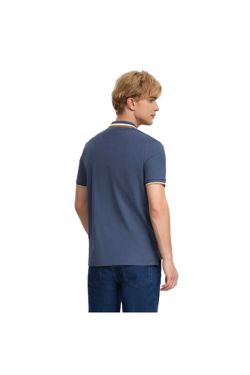 GIORDANO Men's Blue Signature Polo Shirt - Image 4